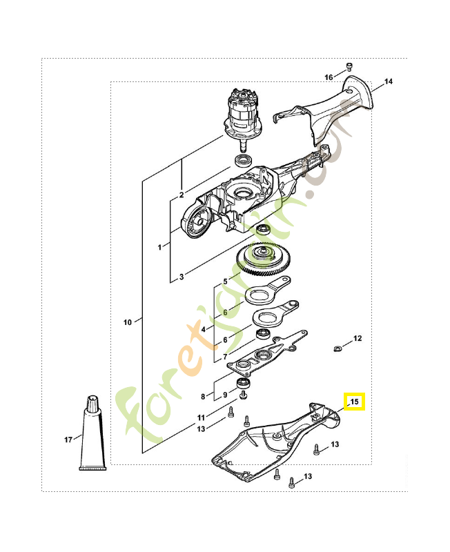 Couvercle de reducteur 4859-641-0400. Pièce de rechange Sithl 