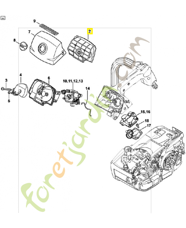 Filtre a air feutre 1145-140-4400. Pièce détachée Stihl 