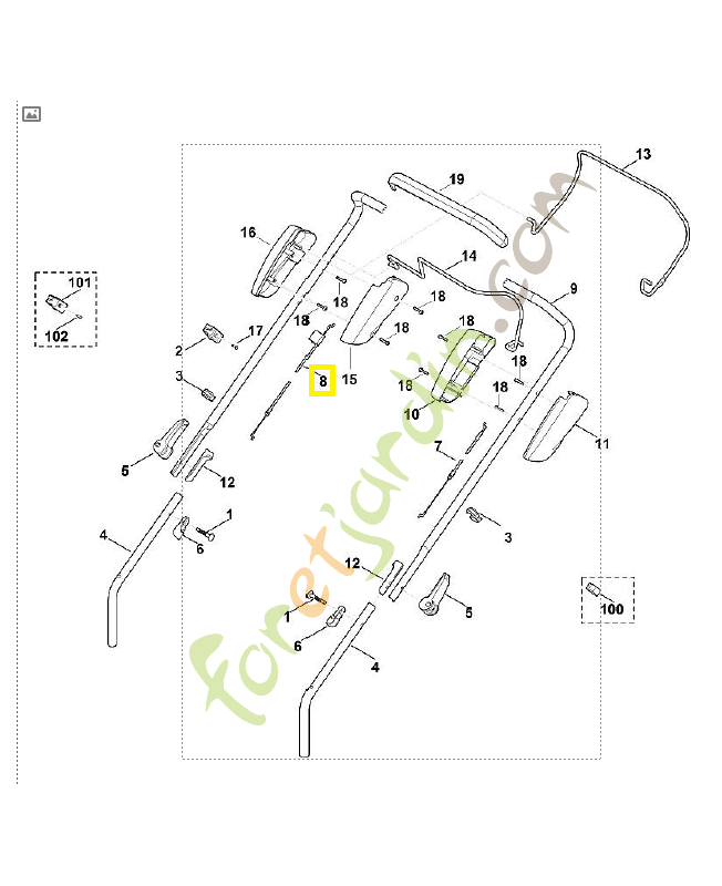 Cable stihl.viking ref. 6358-700-7511 Remplace référence 63587007510