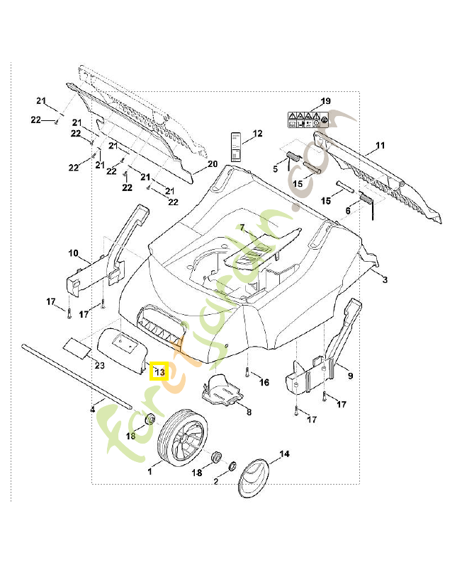 Cache. Pièce de rechange Sithl / Vicking référence 0000-701-3600