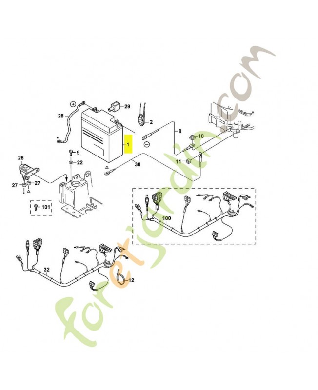 Batterie 12v-17ah 6170-400-1100. Pièce de rechange Sithl
