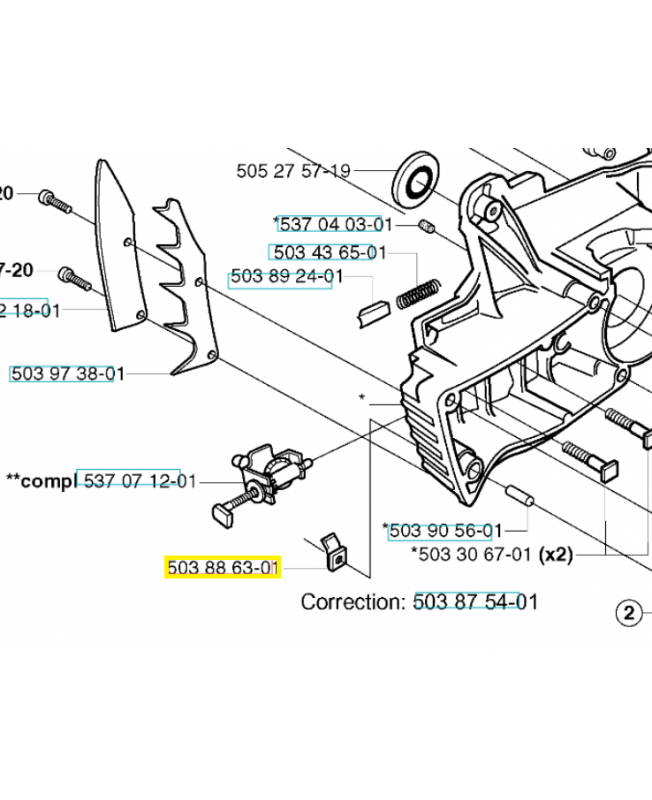 Capteur de chaine 503886301. Pièce de rechange Husqvarna