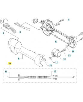 Câblage complet 544144901. Pièce de rechange Husqvarna