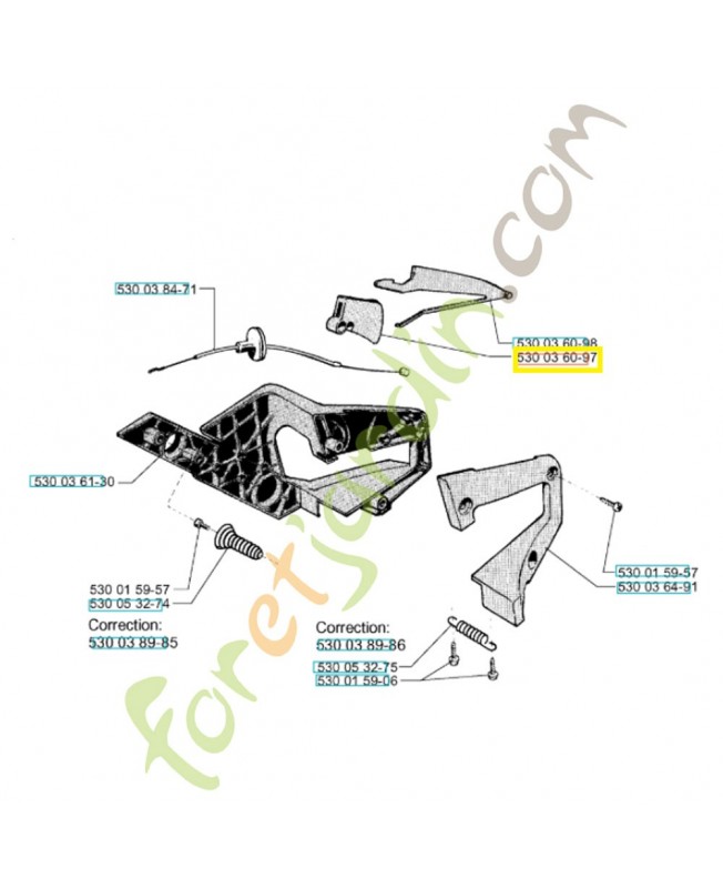Gachette 530036097. Pièce de rechange Husqvarna