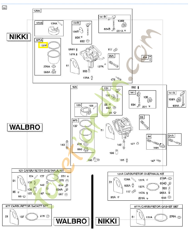 694920 Joint cuvette flotteur  Briggs & Stratton