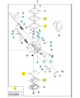 Kit membrane 537380301. Pièce de rechange Husqvarna