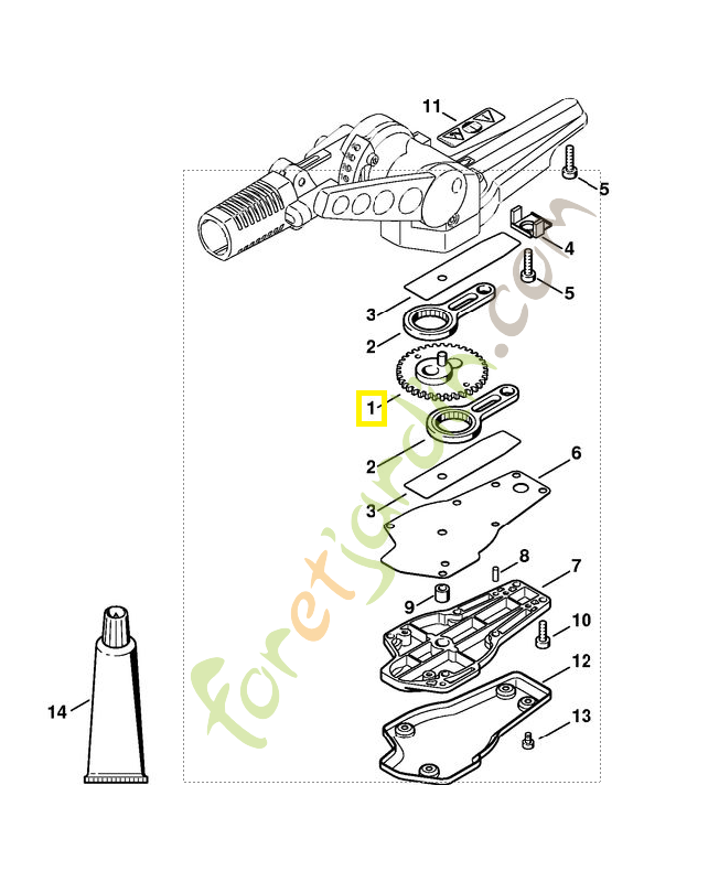Pignon 4230-640-7503 stihl. Pièce de rechange Sithl  Remplace référence 4230-640-7502