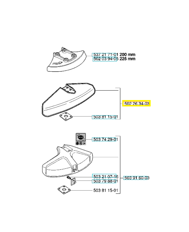Protecteur 502263403. Pièce de rechange Husqvarna