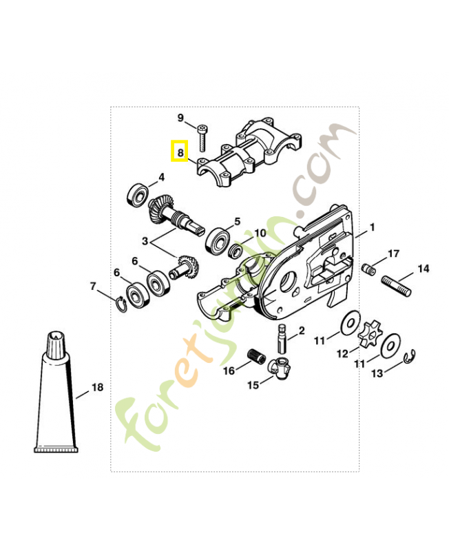Couvercle du réducteur 4138-641-0400. Pièce de rechange Sithl / Vicking