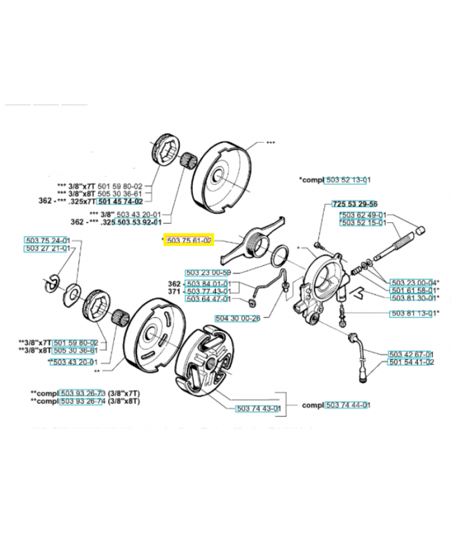 Roue d'engrenage 503756102 et 582270107. Pièce de rechange Husqvarna Roue d'engrenage 503756102 et 582270107. Pièce de rechange Husqvarna
