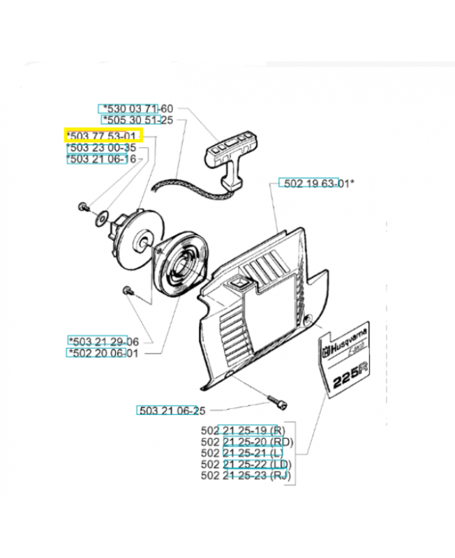 Poulie de lanceur v husqvarna