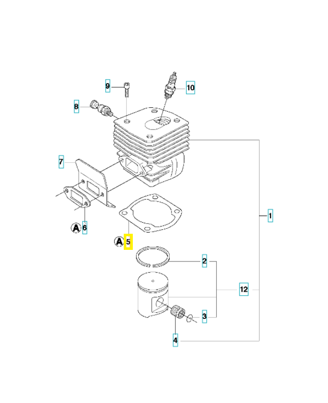 Joint. Pièce de rechange Husqvarna reference 537005701