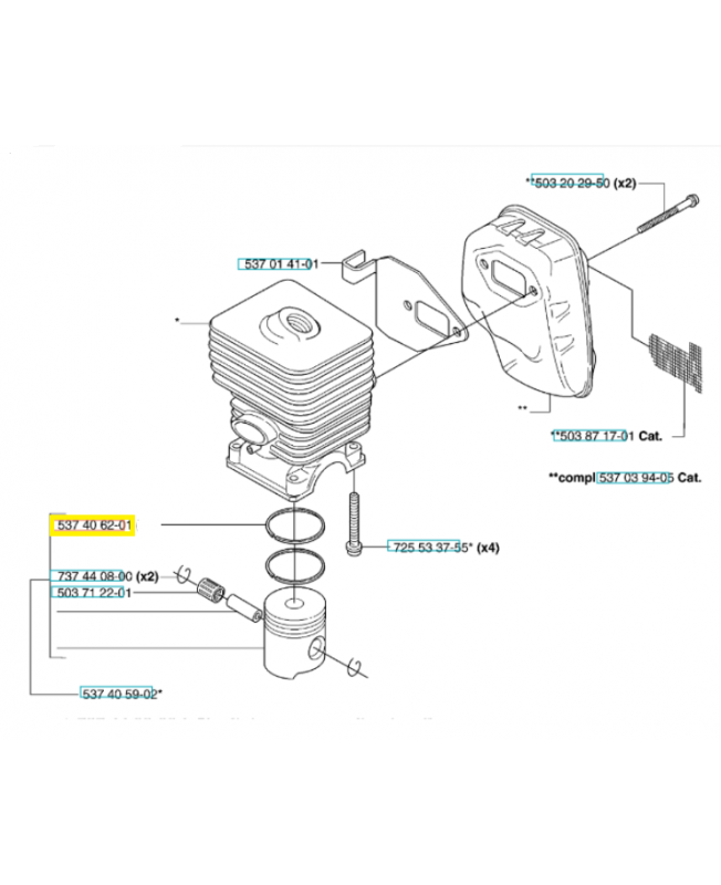 segment 537406201. Pièce de rechange Husqvarna