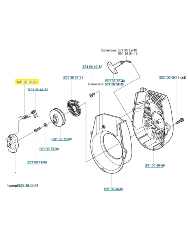 Ressort 501367206. Pièce de rechange Husqvarna Ressort 501367206. Pièce de rechange Husqvarna