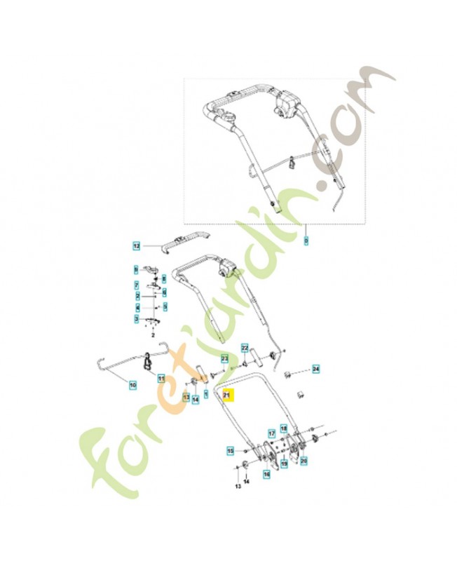 Poignée 589779501. Pièce détachée Husqvarna