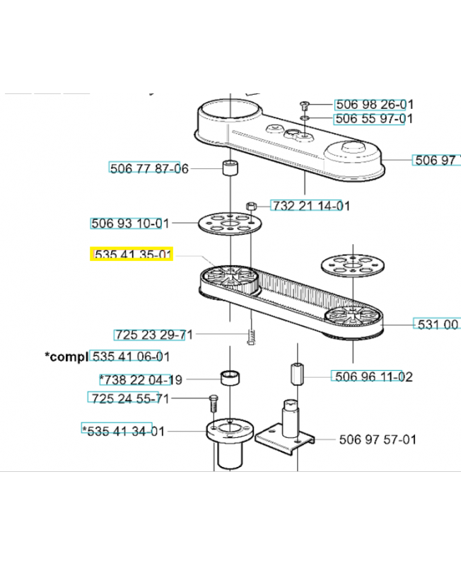 Poulie du systeme de coupe 535413501 husqvarna