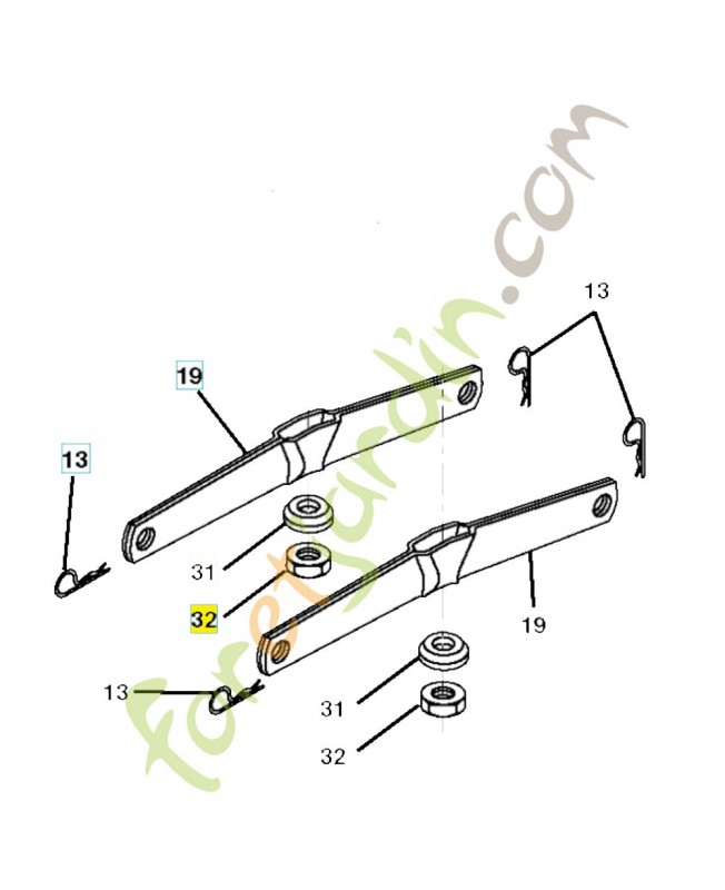 Ecrou 873540600 532007810. Pièce de rechange Husqvarna