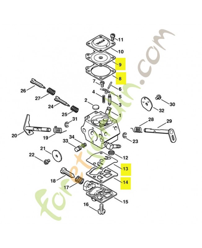 Jeu de joints carburateur 1123-007-1061. Pièce détachée Stihl  Jeu de joints carburateur 1123-007-1061. Pièce détachée Stihl