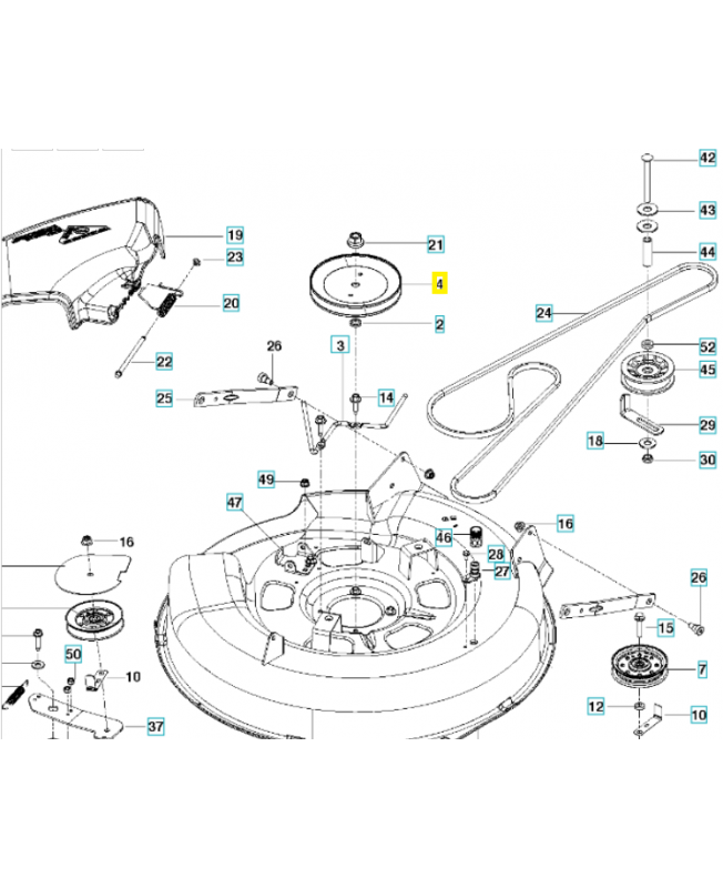 Poulie palier de lame 97 référence husqvarna 532199789 et 531170001. Pièce de rechange Husqvarna