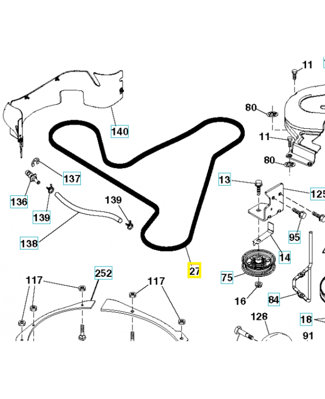 courroie 583581401. Pièce de rechange Husqvarna