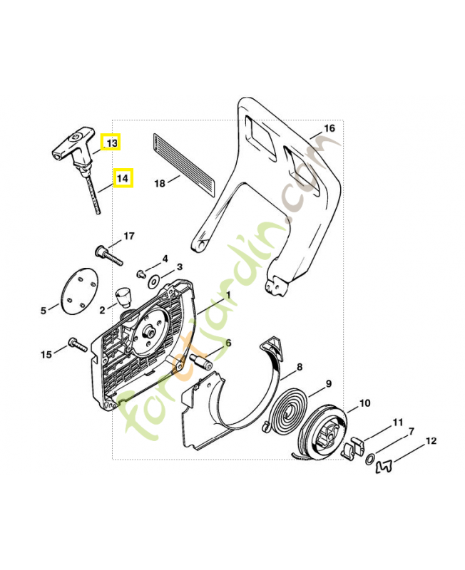 Poignée ElastoStart Ø 3,5 mm 1128-190-3400. Pièce détachée Stihl 