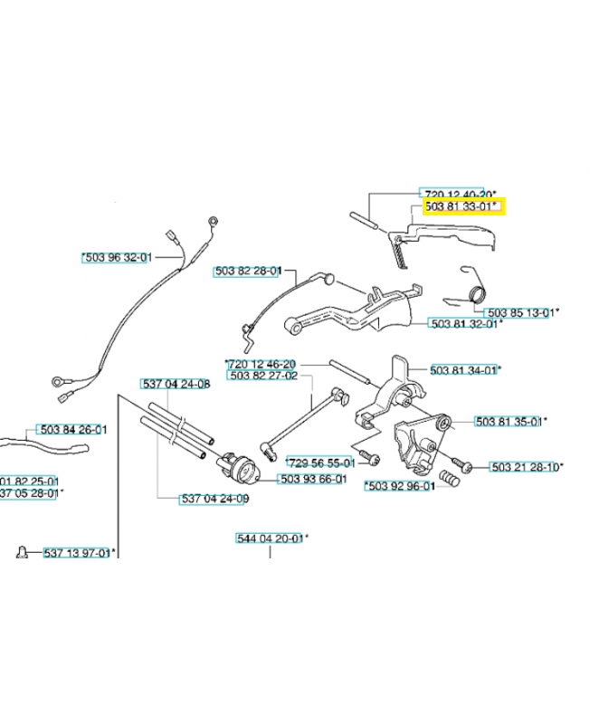 Gâchette de sécurité 503813301. Pièce de rechange Husqvarna