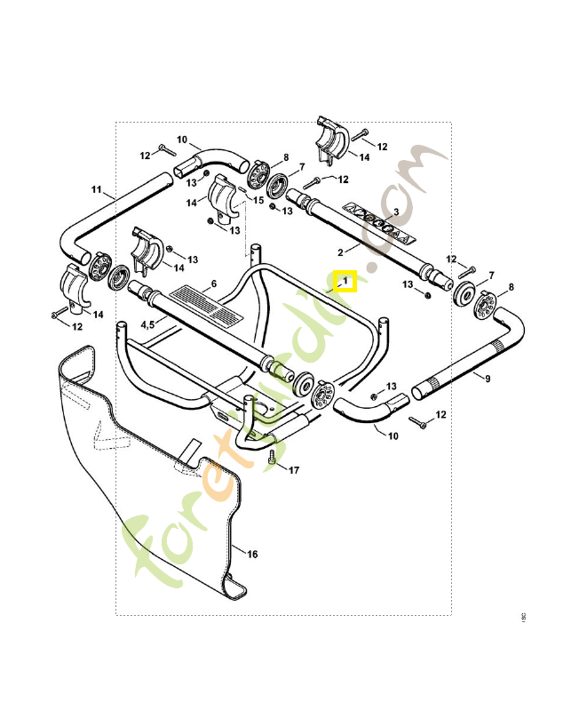 Cadre de poignée 4313-790-5600. Pièce de rechange Sithl / Vicking