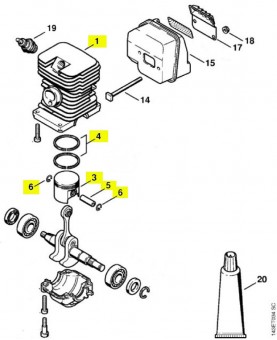 Repère 1 à 6 Cylindre