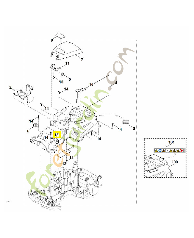 Support capuchon 6301-703-6900. Pièce détachée Stihl / Vicking