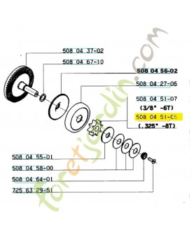 Pignon 508045105. Pièce de rechange Husqvarna