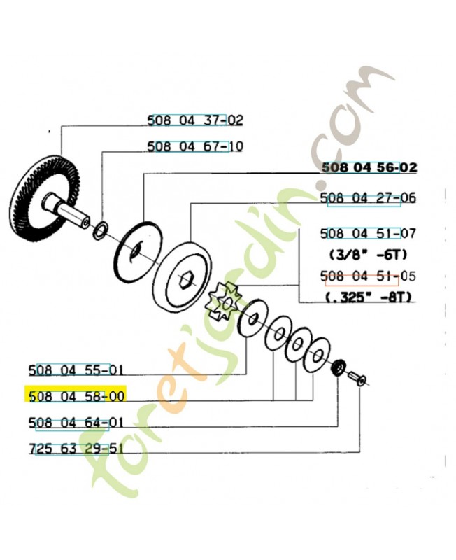 Rondelle 508045800. Pièce de rechange Husqvarna