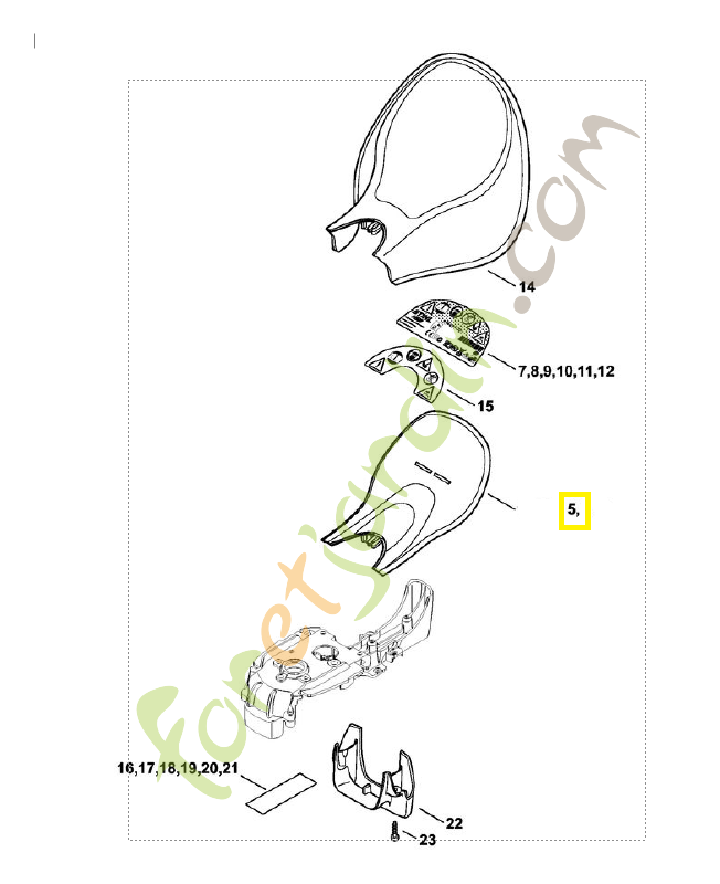 Protège main 1 4812-790-9104. Pièce de rechange Sithl 