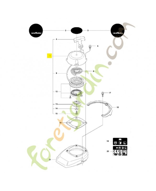 Lanceur 544304601. Pièce de rechange Husqvarna