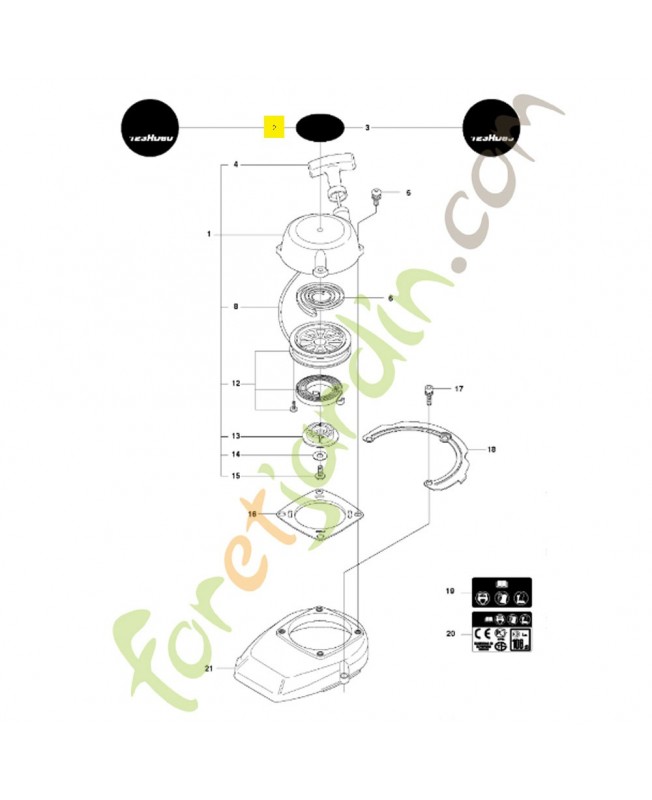Autocollant 544383201. Pièce de rechange Husqvarna