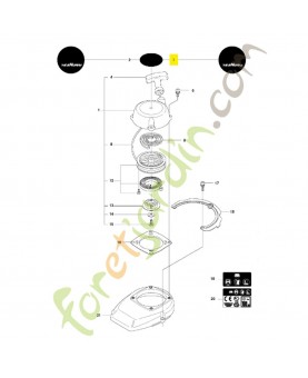 Autocollant 504043801. Pièce de rechange Husqvarna