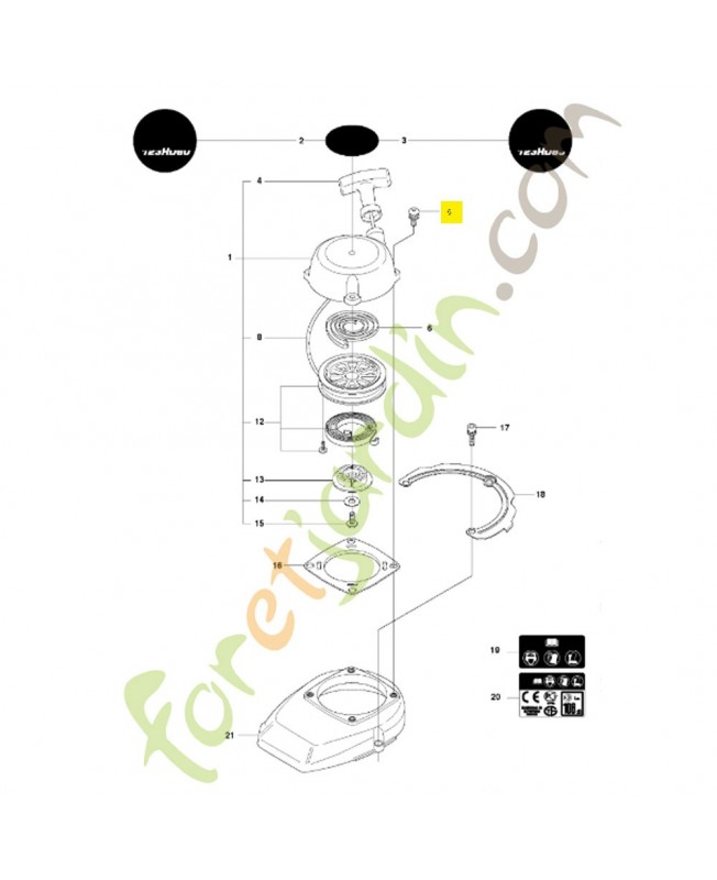 Vis 544293301. Pièce de rechange Husqvarna
