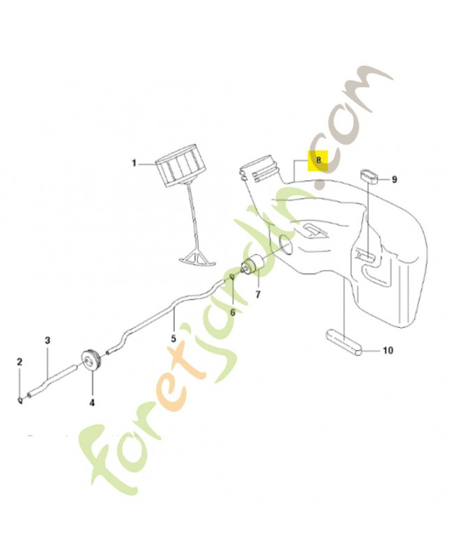 Réservoir d'essence 544292701. Pièce de rechange Husqvarna