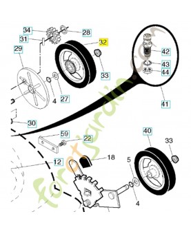 Roue husqvarna ref. 581685101 Remplace références 532405746 et 532413105