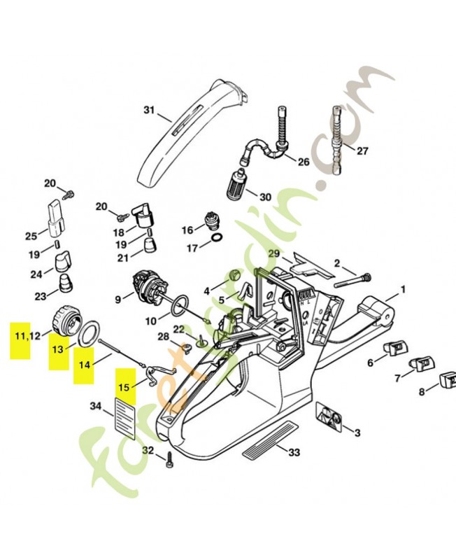 Bouchon réservoir complet 0000-350-0520. Pièce détachée Stihl / Vicking