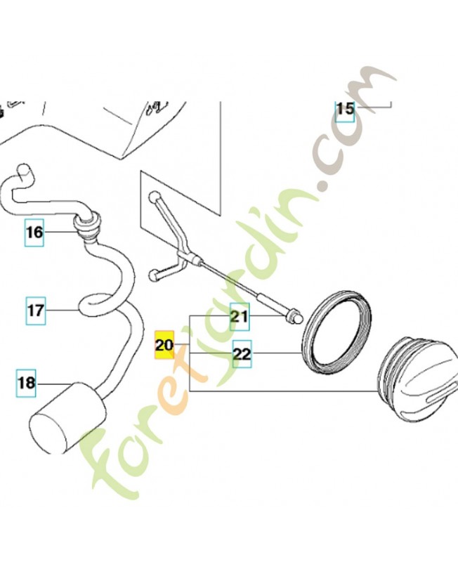 Bouchon de réservoir 537215207. Pièce de rechange Husqvarna