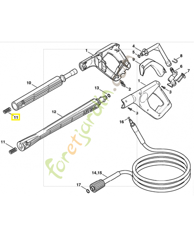 Ressort de pression 4915-505-0102. Pièce détachée Stihl / Vicking