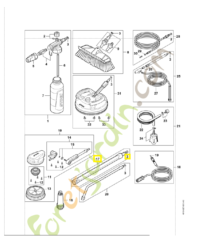 Rallonge de lance longueur 430 mm référence 4910-500-0900