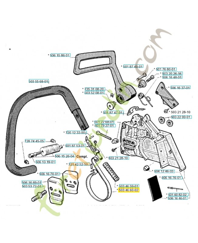 Bande de frein 503466002. Pièce de rechange Husqvarna