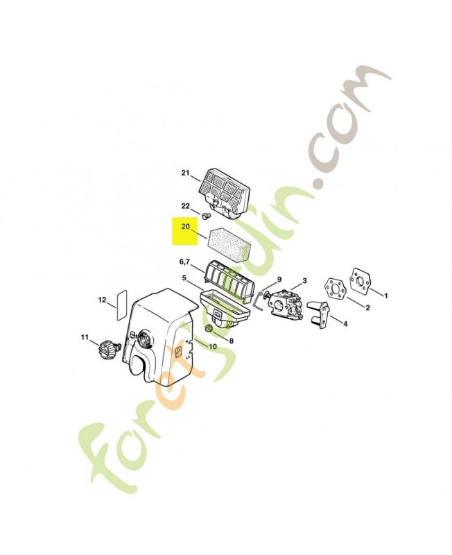 Filtre stihl réf 1123-124-0800- Pièce détachée Stihl / Vicking