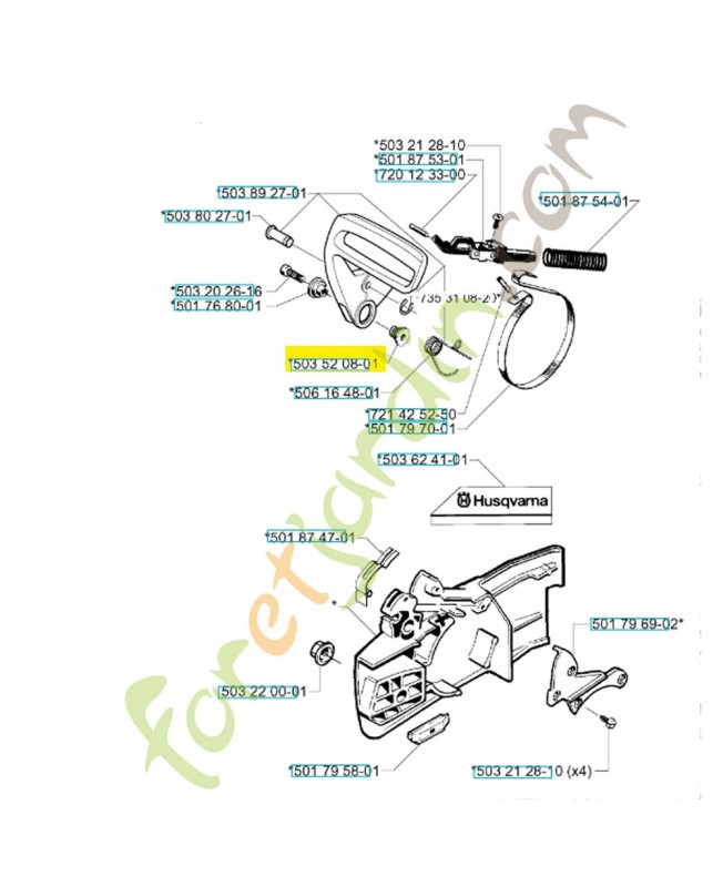 bouchon 503520801. Pièce de rechange Husqvarna
