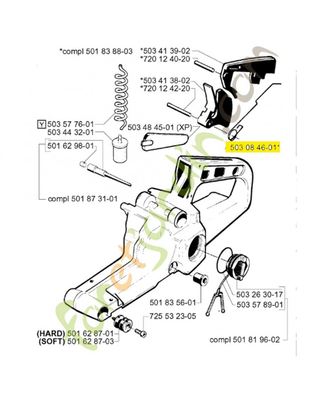 Ressort de gâchette 503084601. Pièce de rechange Husqvarna 