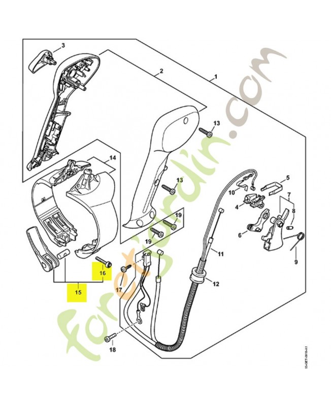 Levier de serrage 4282-740-5300. Pièce détachée Stihl / Vicking