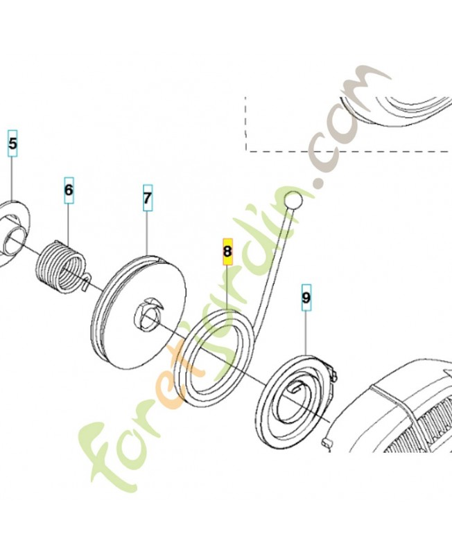 Corde 522645101. Pièce de rechange Husqvarna