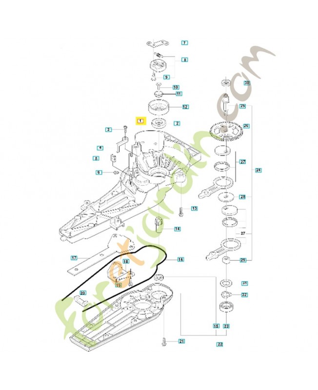  Carter d'engrenage 537189404. Pièce de rechange Husqvarna