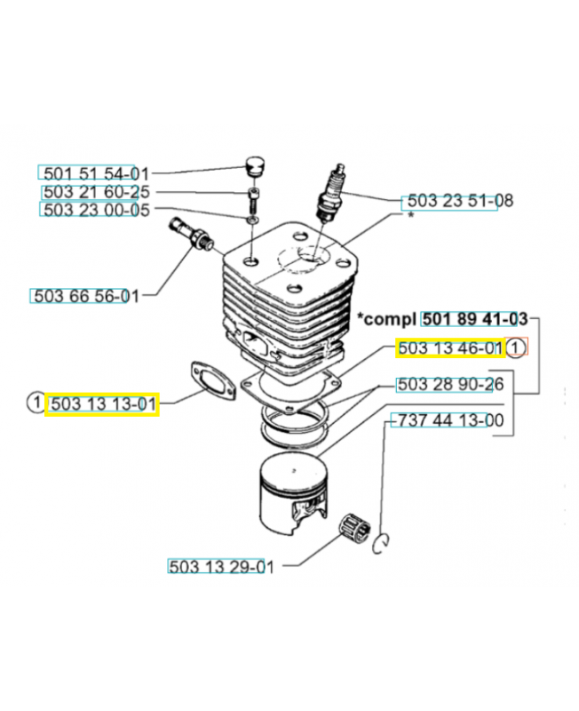Jeu de joints 503142501. Pièce de rechange Husqvarna